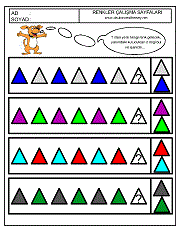 renkler çalışma sayfaları, renkler örüntü çalışmaları